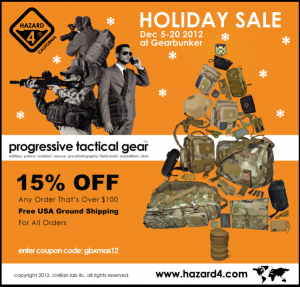 Hazard 4 // Holiday Sale – 15% OFF Any Order Over $100