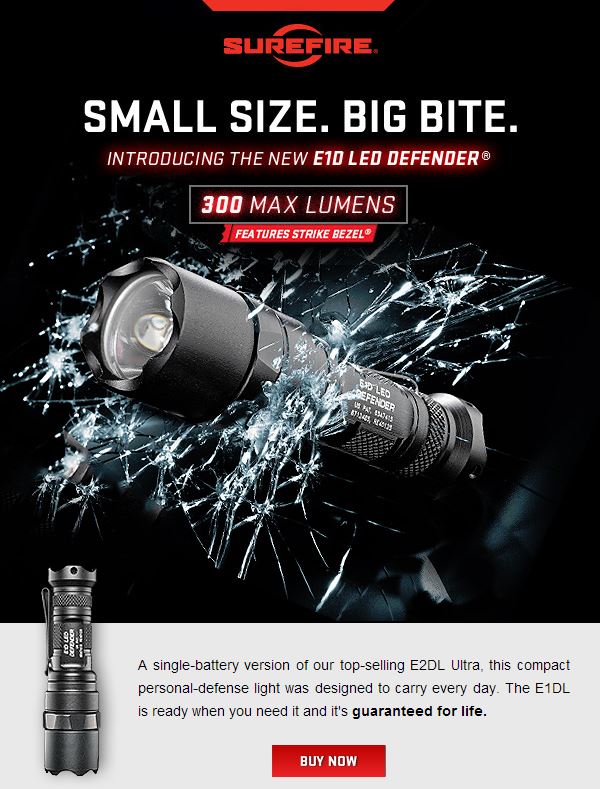 SureFire 300-Lumen E1DL flashlight