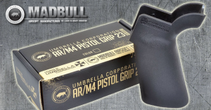 Madbull // AR/M4 Pistol Grip 23 licensed by Umbrella Corp now available in BK & FDE