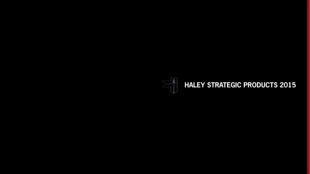 Haley Strategic 2015 Catalog cover